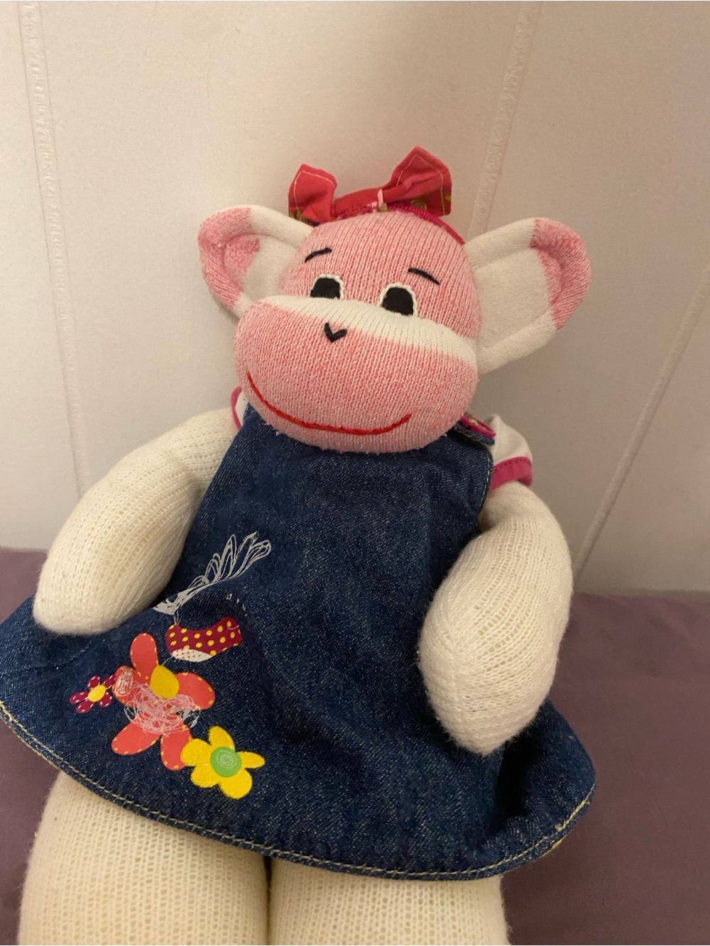 💰Sock Monkey with Denim Dress!!!💰 - Picture 2 of 7